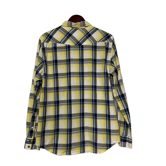 American Eagle Plaid Pearl Snap Button Down Yellow - Picture 12 of 15